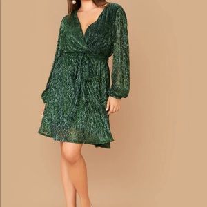 PLUS size Neck belted metallic dress, never worn